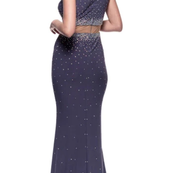 Beaded Winter Gala Cap Sleeve Evening Gown - Picture 2 of 4